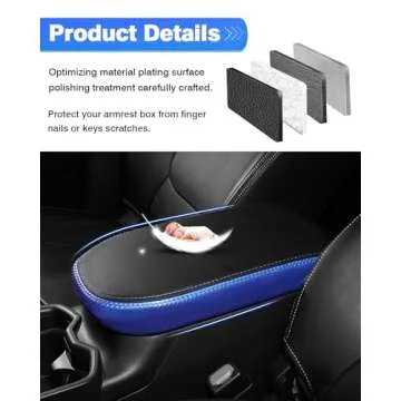 Autorder Center Console Cover for Toyota RAV4 2019 2020 2021 2022 2023 2024 2025 Accessories Armrest Cover Anti-Scratch Middle Console Pad Leather Armrest Protector