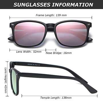 DUSHINE Women's Polarized Sunglasses UV400 Protection Stylish Design