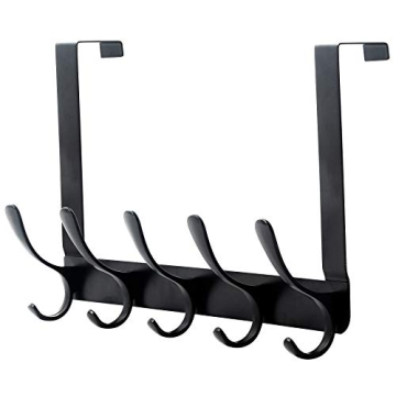 SKOLOO Over The Door Hook - 5 Hooks for Clothes, Towels, Coats, and More