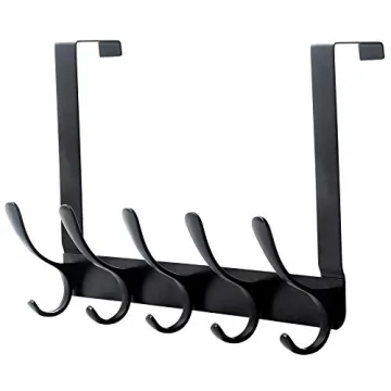 SKOLOO Over The Door Hook - 5 Hooks for Clothes, Towels, Coats, and More