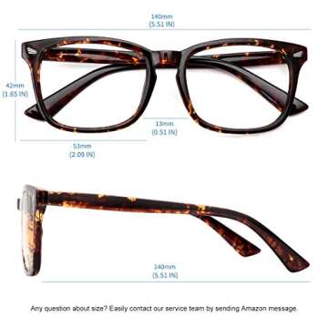 MEETSUN Blue Light Blocking Glasses, Anti Eye Strain Headache (Sleep Better),Computer Reading Glasses UV400 Transparent Lens (Black + Tortoise Shell Frame / 2 PACK, 53)