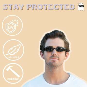 ShadyVEU Slim Classic Rectangular Fashion Sunglasses UV Protection