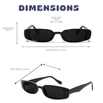 ShadyVEU Slim Classic Rectangular Fashion Sunglasses UV Protection