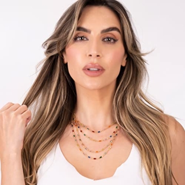 Shop Barzel Gold Plated Multi Stone Necklace Today!