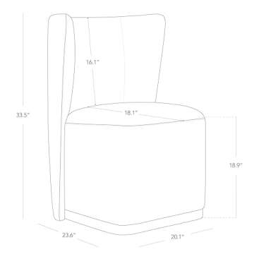 CHITA Upholstered Rolling Dining Chair on Casters Set of 2, FSC Certified Modern Fabric Dining Chair with Casters, Boucle Dining Chairs for Reading Room Waiting Room Kitchen Dining Room, Oatmeal