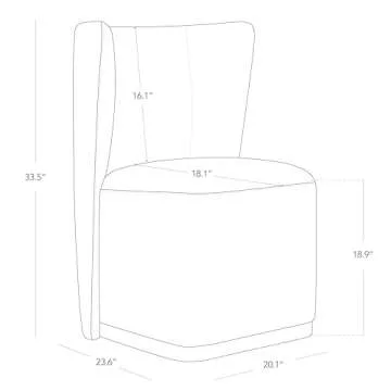 CHITA Upholstered Rolling Dining Chair Set of 2 - Modern Boucle Design