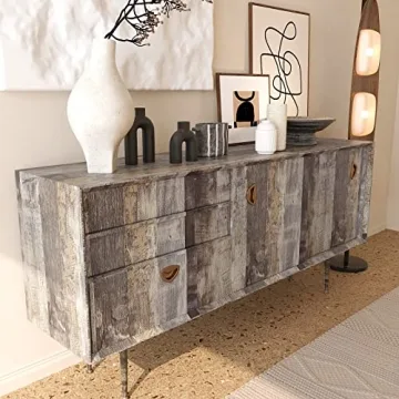 VEELIKE Weathered Grey Wood Contact Paper for Easy Home Makeover