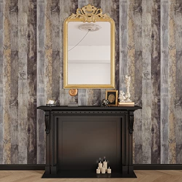 VEELIKE Weathered Grey Wood Contact Paper for Easy Home Makeover