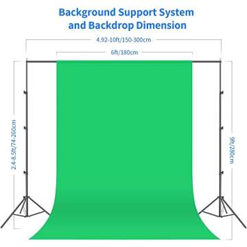 NEEWER Photography Lighting kit with Backdrops, 8.5x10ft Backdrop Stands, UL Certified 5700K 800W Eq...