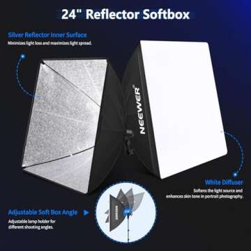 NEEWER Photography Lighting kit with Backdrops, 8.5x10ft Backdrop Stands, UL Certified 5700K 800W Equivalent 24W LED Umbrella Softbox Continuous Lighting, Photo Studio Equipment for Photo Video Shoot