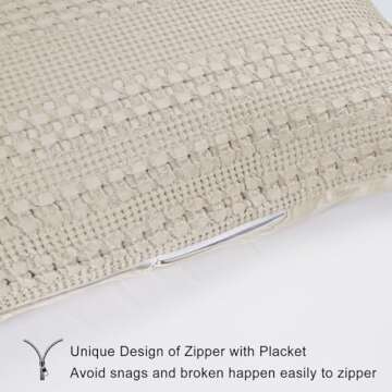 PHF 100% Cotton Waffle Body Pillowcase with Zipper, 1 Pack 20" x 54" Soft Skin-Friendly Pillow Sham, No Filling, Aesthetic Woven and Breathable Waffle Weave Body Pillow Cover for Bed, Oatmeal