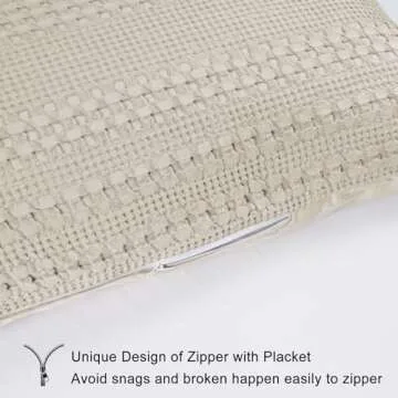 PHF 100% Cotton Waffle Body Pillowcase with Zipper, 1 Pack 20" x 54" Soft Skin-Friendly Pillow Sham, No Filling, Aesthetic Woven and Breathable Waffle Weave Body Pillow Cover for Bed, Oatmeal