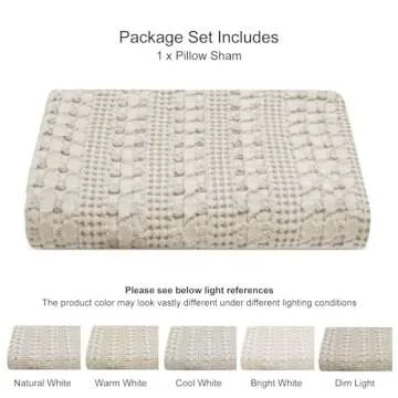 PHF 100% Cotton Waffle Body Pillowcase with Zipper, 1 Pack 20" x 54" Soft Skin-Friendly Pillow Sham, No Filling, Aesthetic Woven and Breathable Waffle Weave Body Pillow Cover for Bed, Oatmeal