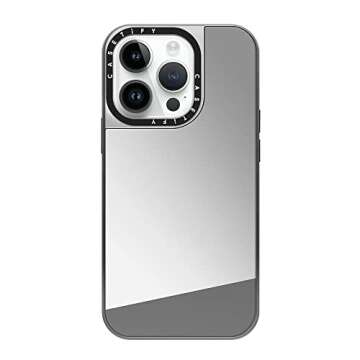 CASETiFY Mirror iPhone 14 Pro Case [4.9ft Drop Protection/Compatible with Magsafe] - Silver on Silver