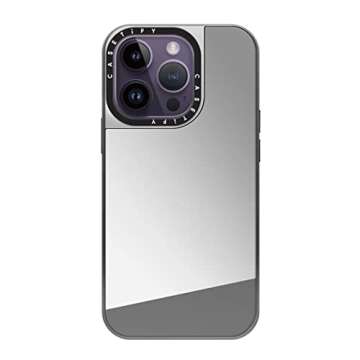 CASETiFY Mirror iPhone 14 Pro Case [4.9ft Drop Protection/Compatible with Magsafe] - Silver on Silver