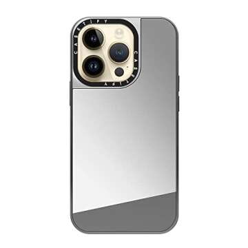 CASETiFY Mirror iPhone 14 Pro Case [4.9ft Drop Protection/Compatible with Magsafe] - Silver on Silver