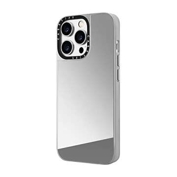 CASETiFY Mirror iPhone 14 Pro Case [4.9ft Drop Protection/Compatible with Magsafe] - Silver on Silver