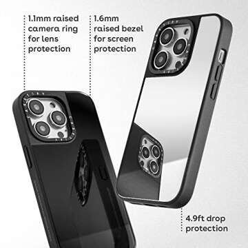 CASETiFY Mirror iPhone 14 Pro Case [4.9ft Drop Protection/Compatible with Magsafe] - Silver on Silver