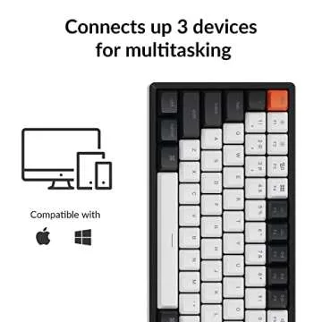 Keychron K2 75% Layout 84 Keys Hot-swappable Bluetooth Wireless/USB Wired Mechanical Keyboard with Gateron G Pro Brown Switch/Double-Shot Keycaps/RGB Backlight/Aluminum Frame for Mac Windows Version 2