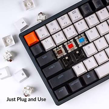 Keychron K2 75% Layout 84 Keys Hot-swappable Bluetooth Wireless/USB Wired Mechanical Keyboard with Gateron G Pro Brown Switch/Double-Shot Keycaps/RGB Backlight/Aluminum Frame for Mac Windows Version 2