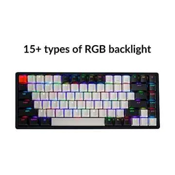 Keychron K2 75% Layout 84 Keys Hot-swappable Bluetooth Wireless/USB Wired Mechanical Keyboard with Gateron G Pro Brown Switch/Double-Shot Keycaps/RGB Backlight/Aluminum Frame for Mac Windows Version 2