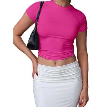 Dwnval Women Sexy Basic T-Shirts - Stylish & Comfortable