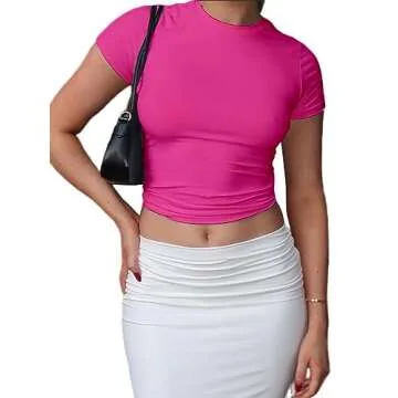 Dwnval Women Sexy Basic T-Shirts - Stylish & Comfortable