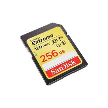 SanDisk 256GB Extreme SDXC UHS-I U3 Memory Card, Up to 150MB/s Read Speed