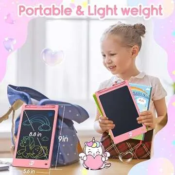 FLUESTON Toys LCD Writing Tablet Toddler,Toys for Boys Girls 3 4 5 6 7 8year,8.8 Inch 1pcs in 1 Pack Drawing Pad Toy Christmas Birthday Gifts for Kids,Drawing Tablet Doodle Board Cute Unicorn