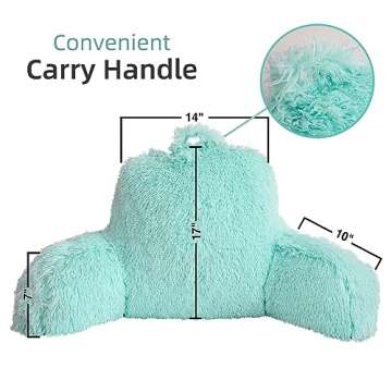 A Nice Night Faux Fur Reading Pillow Bed Wedge Children Backrest with Arms Back Support for Sitting ...