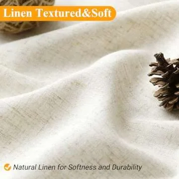 Naturoom Extra Wide Linen Shower Curtain 108x72 for Clawfoot Tub Country Boho Farmhouse Bath Decor B...