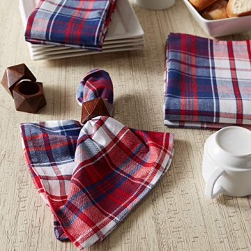 DII Americana Plaid Napkin Set for Summer Gatherings