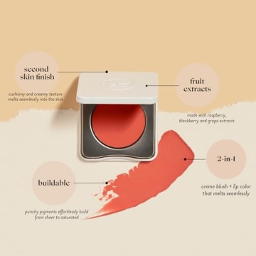 Honest Beauty 2-in-1 Creme Blush Lip Color Coral Peach