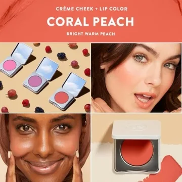 Honest Beauty 2-in-1 Creme Blush Lip Color Coral Peach