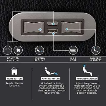 Valencia Piacenza Home Theater Seating | Premium Top Grain Nappa 9000 Leather, Power Recliner, Power Headrest, LED Lighting (Row of 2, Black)