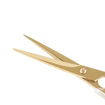 SIRMEDAL Stylish Acrylic Gold Stainless Steel Premium Multipurpose Scissors for Office Home School Art Craft (6.5 Inch)