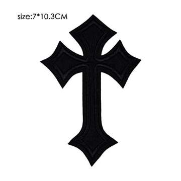 XUNHUI 10PCS Patch Black Cross Embroidered Applique iron on Clothing Embroidered Patches