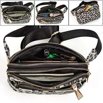 UTO Fanny Pack for Women Crossbody Trendy Fashion Belt Purse Chest Waist Hip Bumbag for Outdoor Shopping Travel Hiking