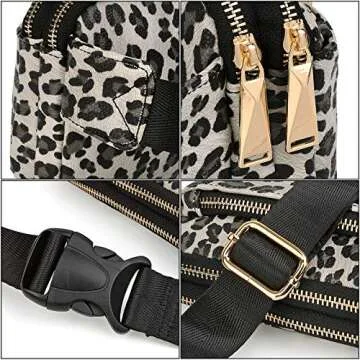 UTO Fanny Pack for Women Crossbody Trendy Fashion Belt Purse Chest Waist Hip Bumbag for Outdoor Shopping Travel Hiking