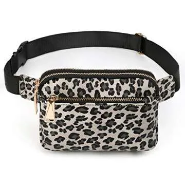UTO Fanny Pack for Women Crossbody Trendy Fashion Belt Purse Chest Waist Hip Bumbag for Outdoor Shopping Travel Hiking