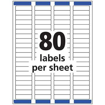 Avery Printable Return Address Labels with Sure Feed, 0.5" x 1.75", White, 2,000 Blank Mailing Labels (05267)