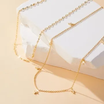 Poxtex Dainty Gold Cross Necklace for Women