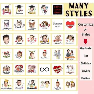 Custom Temporary Tattoos Personalized Tattoos with Photo Face Name Logo Customized for Adults Kids W...