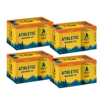 Athletic Brewing Company Craft Non-Alcoholic Beer - 24 Pack x 12 Fl Oz Cans - Upside Dawn Craft Gold...