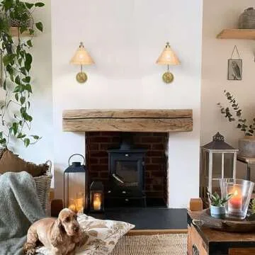 NookNova Rattan Wall Sconces, Plug in Wall Sconces Rattan Boho Sconces Hardwire Wrapped Wall Lamp Adjustable Swing Arm Wall Light Foldable Light Fixture Vintage Handmade Light for Bedroom Living Room