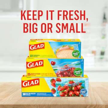 Glad Zipper Food Storage Bags - Gallon Size, 20 Count