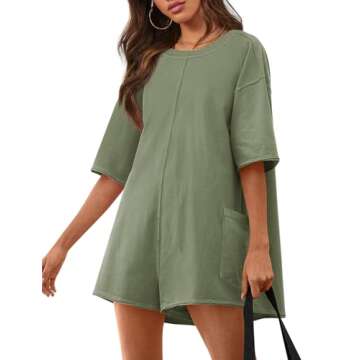 Womens Romper Summer Outfits for Women Overall Shorts Jumpsuit for Women Spring Break Outfit Green S