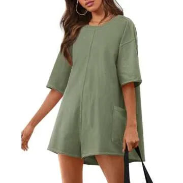 Womens Romper Summer Outfits for Women Overall Shorts Jumpsuit for Women Spring Break Outfit Green S