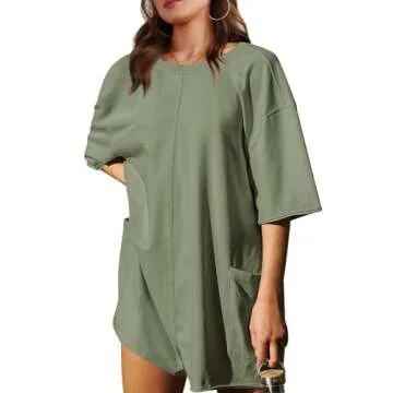 Womens Romper Summer Outfits for Women Overall Shorts Jumpsuit for Women Spring Break Outfit Green S