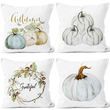 LafyKoly Fall Pumpkin Cushion Covers Set 4 for Autumn